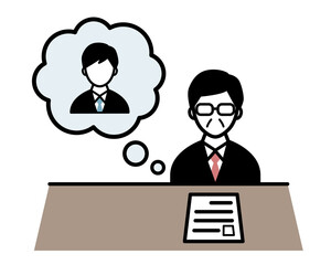 人事考課のイラスト／面接／面談／人事評価／アイコン