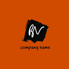 initial logo handwriting template vector