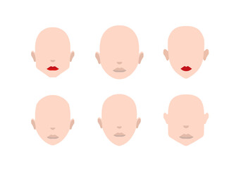 User avatars, avatars with faces and heads for social network ( Male and female faces )