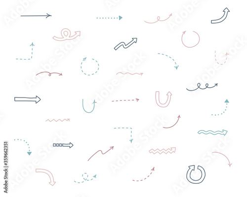 手書きの矢印のイラストのセット シンプル かわいい おしゃれ Arrow Canvas Print Arr Yugoro