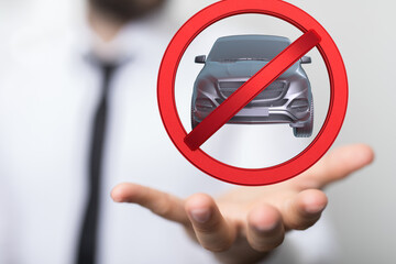 car ban sign symbol 3d