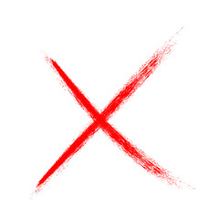 X Marks .Two Crossed Vector Brush Strokes. Rejected sign in grunge style.