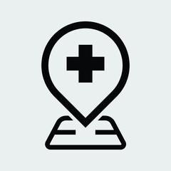 location pin outline icon isolated vector illustration