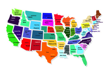 Obraz premium United States of America blue map