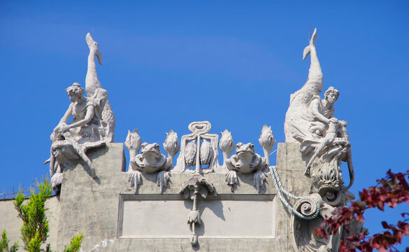 The house with chimeras in Kiev. Europe, constructed.