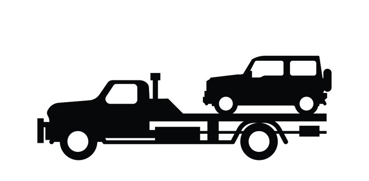  Tow Truck Side View Vector