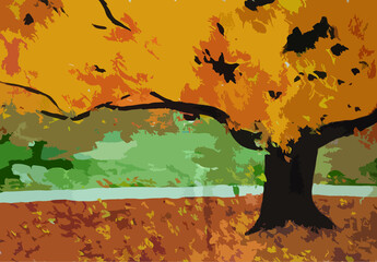 autumn tree in the park