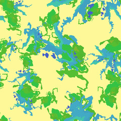Field camouflage of various shades of yellow, blue and green colors