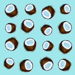 Coconut pattern. Seamless. Isolated.