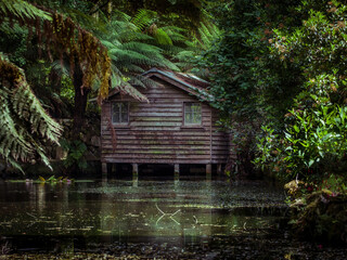 old wooden boathouse