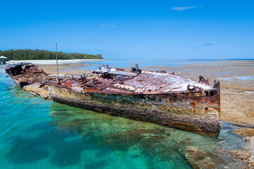 The wreck of the HMAS Protector at Heron Island