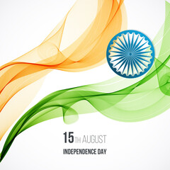 Indian Independence Day concept background with Ashoka wheel. Vector Illustration - 359670589