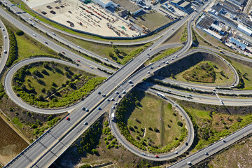 Aerial view from helicopter between M4 (Settlers Highway) and 751 A Road in Port Elizabeth, South Africa
