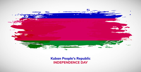 Happy independence day of Kuban Peoples Republic. Abstract watercolor national flag background