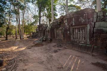 Fototapeta na wymiar Ancient Khmer pyramid, Koh Kher Temple near Siem Reap town, Cambodia