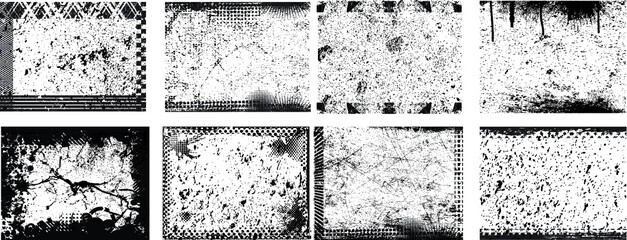 Set of Hearts . Grunge stamps collection.love Shapes for your design.Distressed symbols. Textured Valentine's Day signs.Vector illustration.