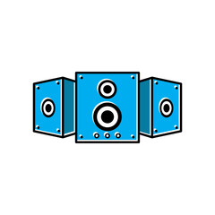 stereo speaker flat icon. vector sound system speakers. music flat icon. design vector illustration