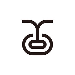 abstract letter y simple geometric line symbol vector