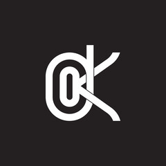 abstract letter dk linked geometric line symbol vector