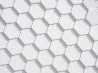 Fototapeta premium White hexagonal pattern background, with copyspace