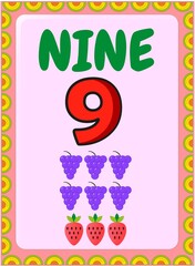 Preschool toddler math with grapes and strawberry design