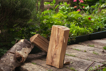 wood in the garden