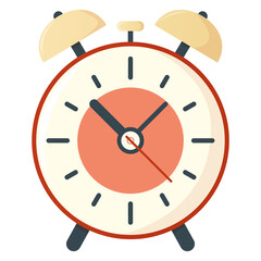 Alarm icon isolated on white, cartoon vector illustration. Welcome back to school supplies for study in college and institute