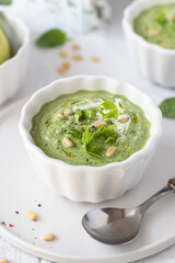 Green avocado soup with apple