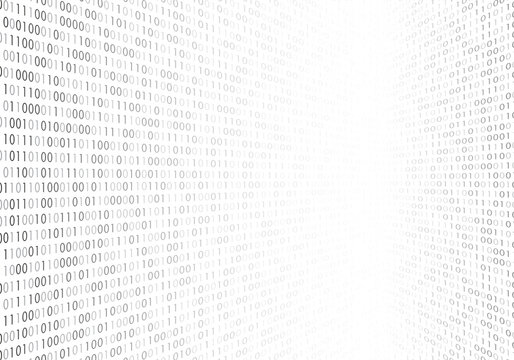 Digital  binary code background. Matrix style program. Random falling numbers.