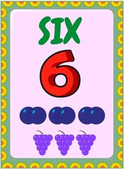 Preschool toddler math with blueberry and grapes design