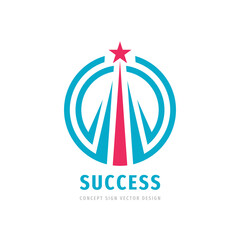 Success - abstract vector logo. Design elements with star sign logo. Development logo symbol. Growth and start-up concept illustration.