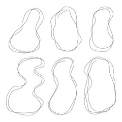 Set of hand drawn line art abstract graphic elements for decoration