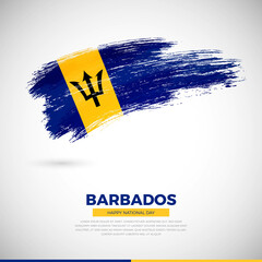 Happy national day of Barbados country. Elegant grunge brush of Barbados flag illustration