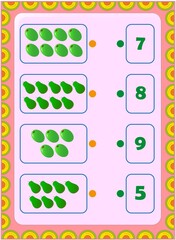 Preschool and toddler math with olive and pear design