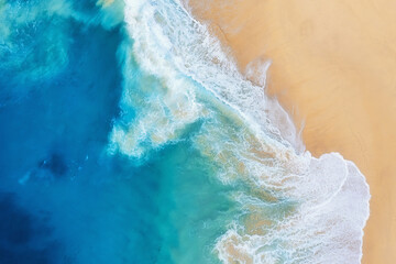 Coast as a background from top view. Turquoise water background from air. Summer seascape from...