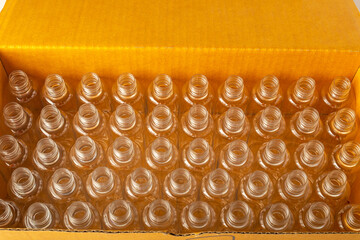 set of antiseptic bottles in a yellow box