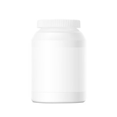 Mockup of plastic bottle isolated on white background. Can be used for medical, cosmetic. Vector illustration. Ready for your design. EPS10.	
