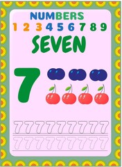 Preschool and toddler math with cherry and blueberry design