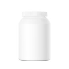 Mockup of plastic bottle isolated on white background. Can be used for medical, cosmetic. Vector illustration. Ready for your design. EPS10.	
