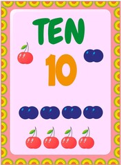 Preschool and toddler math with cherry and blueberry design