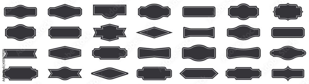 Wall mural vintage banner set. vintage frames collection. blank label, badge. vector