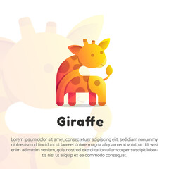 Colorful cute Giraffe logo template.
