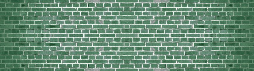 Dark green painted brick stone masonry wall texture background wallpaper panorama banner