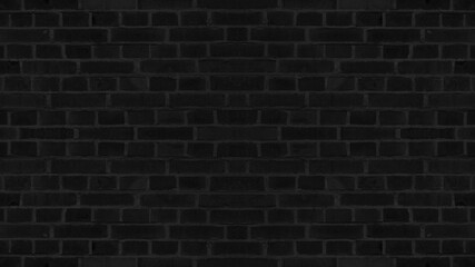 Fototapeta na wymiar Dark black painted brick stone masonry wall texture background wallpaper