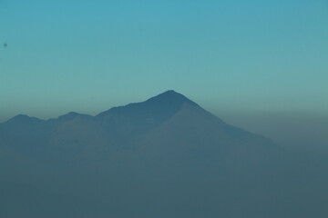mountain and clouds