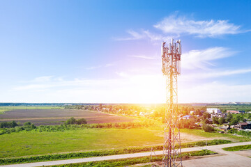 Cellular GSM tower with 3g, 4g, 5g transmitter