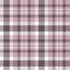 Abstract pattern vector for textile in brown, pink, and white. Seamless herringbone tartan check plaid for dress, coat, skirt, jacket, or other modern autumn winter tweed textile print.