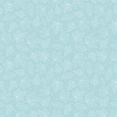 Lovely hand drawn autumn seamless pattern, colorful leaves background, great for textiles, banners, wallpapers, wrapping - vector design
