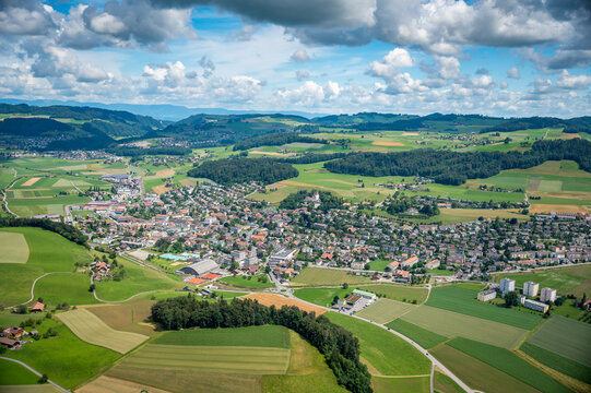 Wislen and Worb seen from the helicopter