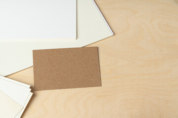 Fototapeta premium Business mock up of business cards, close up